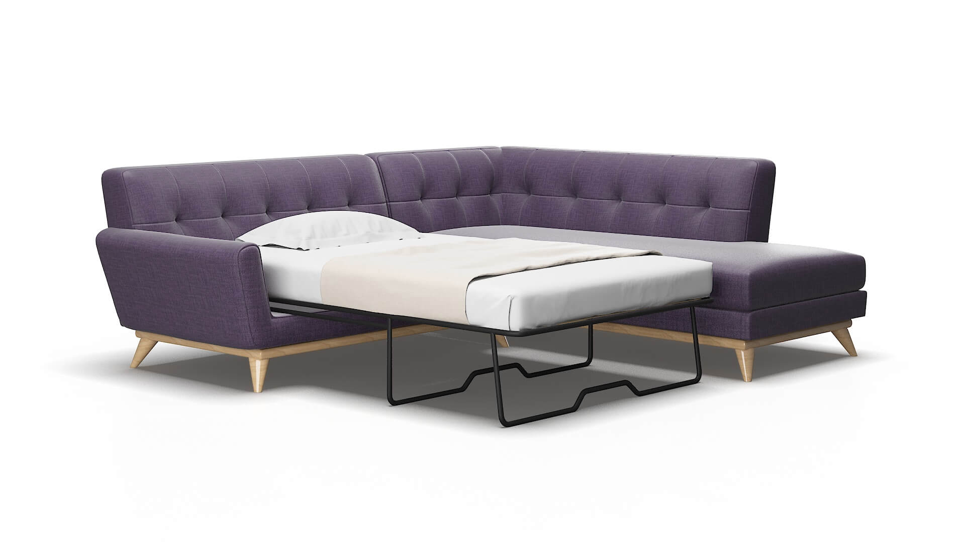 Brussels Tess Blackberry Panel Sleeper Espresso legs 2