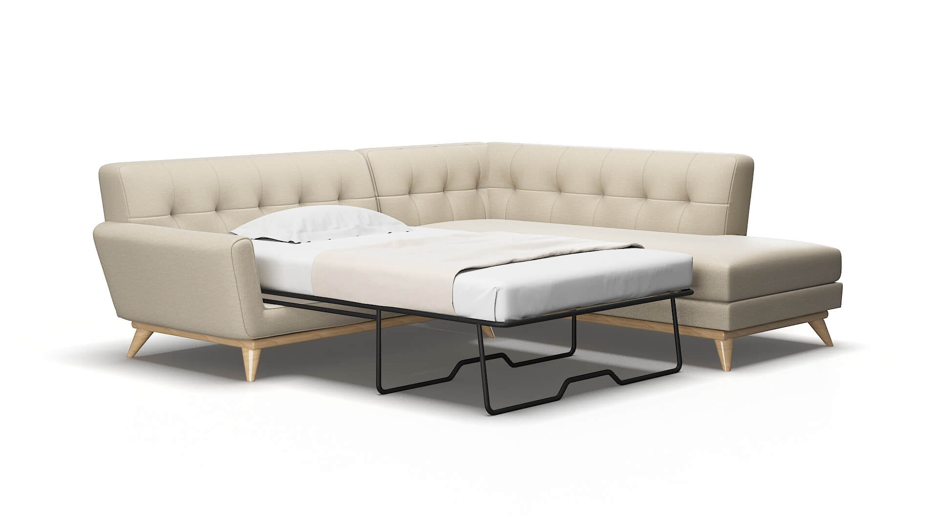 Brussels Urban_d silver Panel sleeper Espresso Legs  2