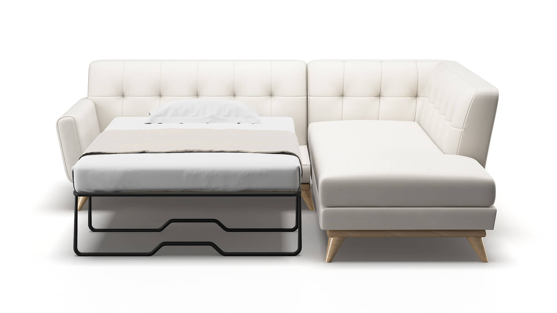 Brussels Venice Eggshell Panel Sleeper Espresso legs 1