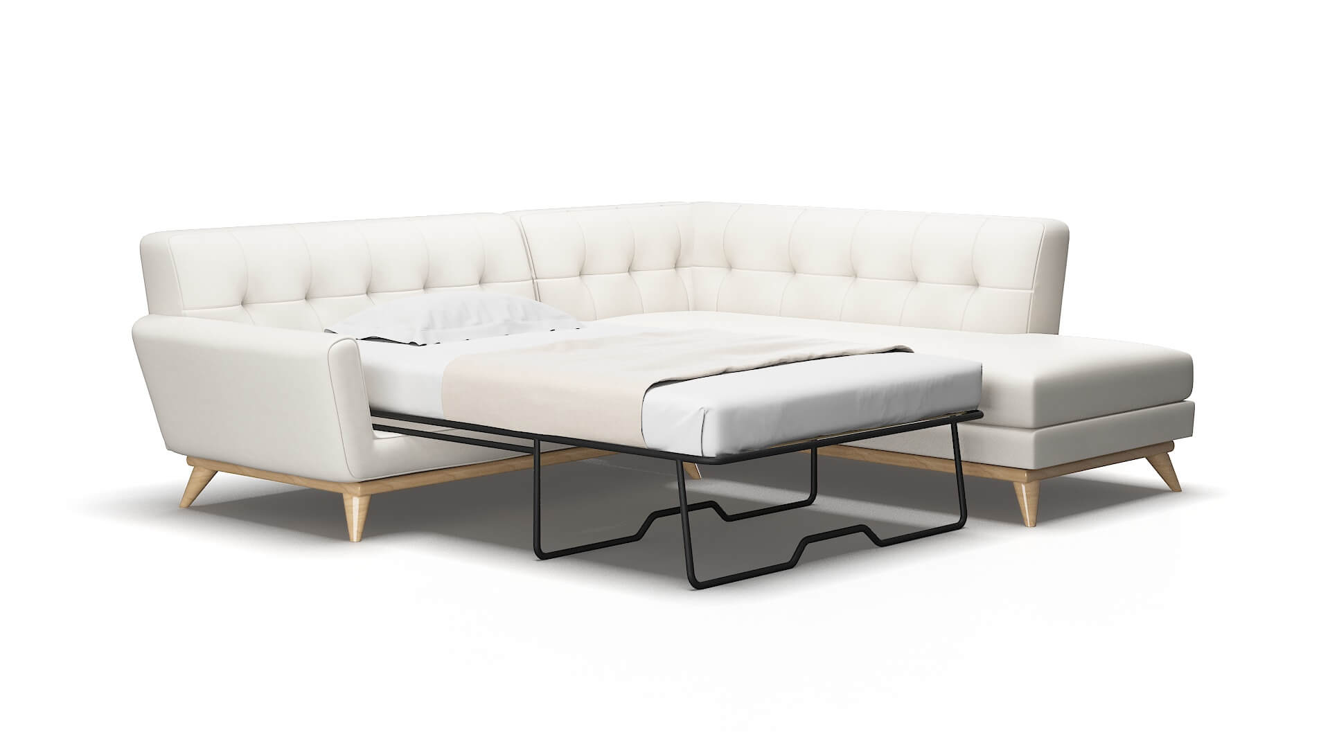 Brussels Venice eggshell Panel sleeper Espresso Legs  2