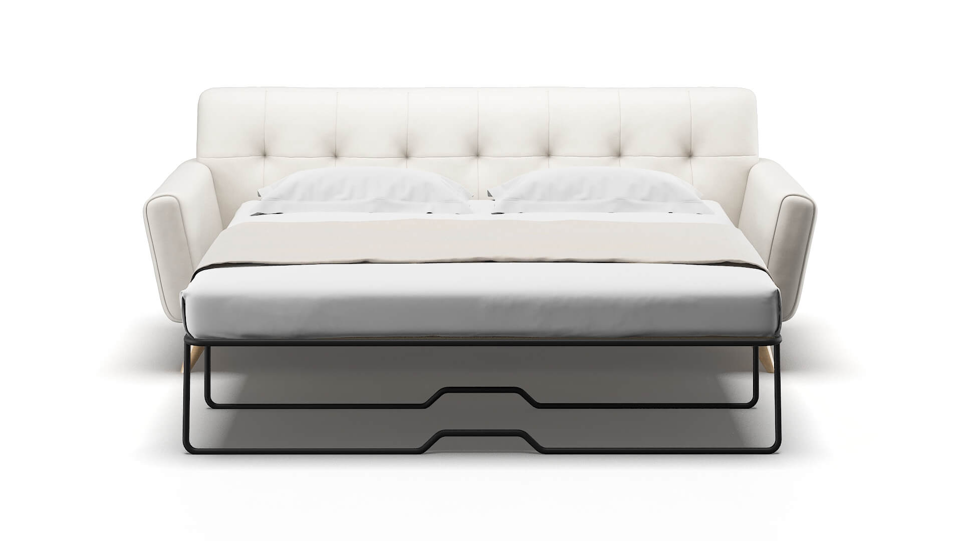 Brussels Venice Eggshell Sofa Sleeper Espresso legs 1