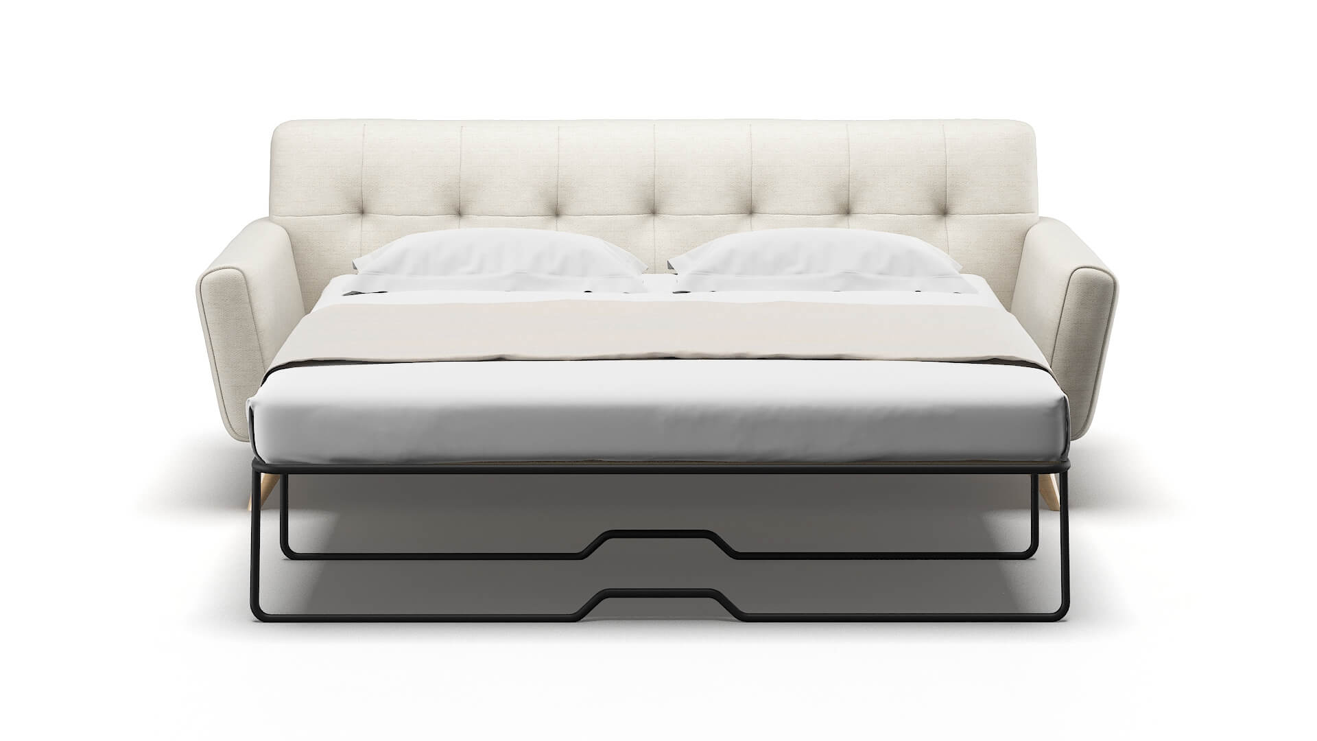 Brussels Venus Cream Sofa Sleeper Espresso legs 1