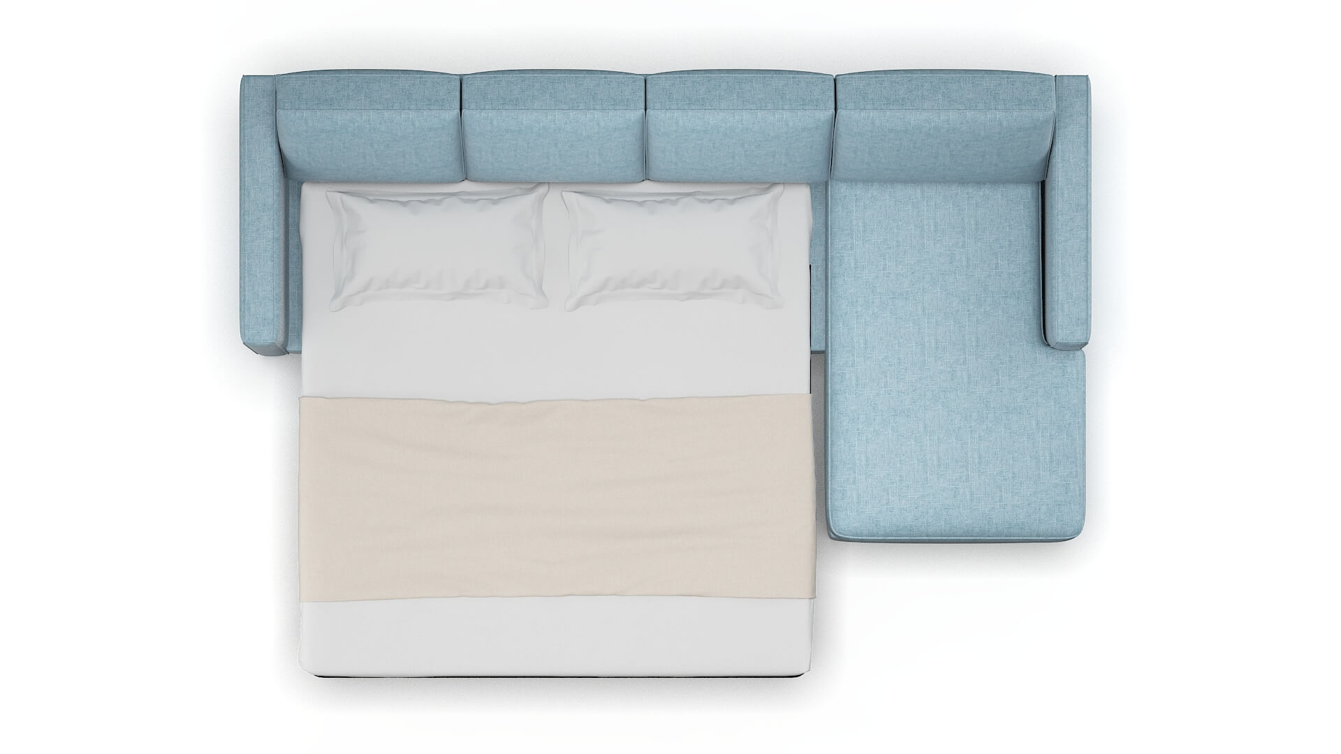 Calgary Atlas Turquoise Panel Sleeper Espresso legs 3