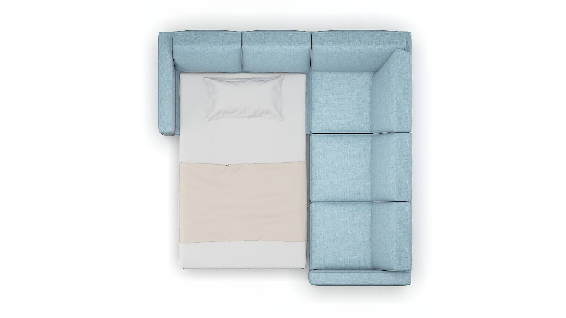 Calgary Atlas Turquoise Sectional Sleeper Espresso legs 3