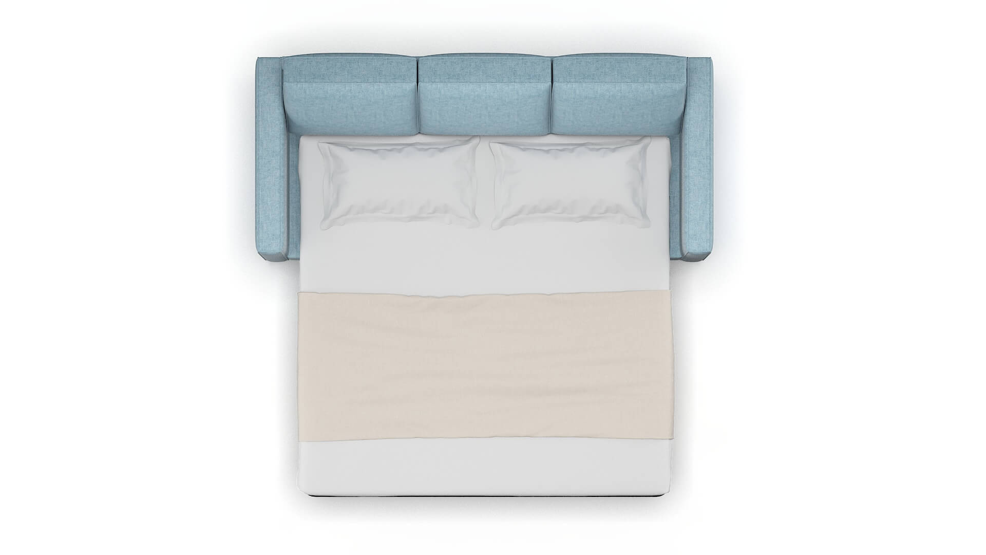 Calgary Atlas Turquoise Sofa Sleeper Espresso legs 3