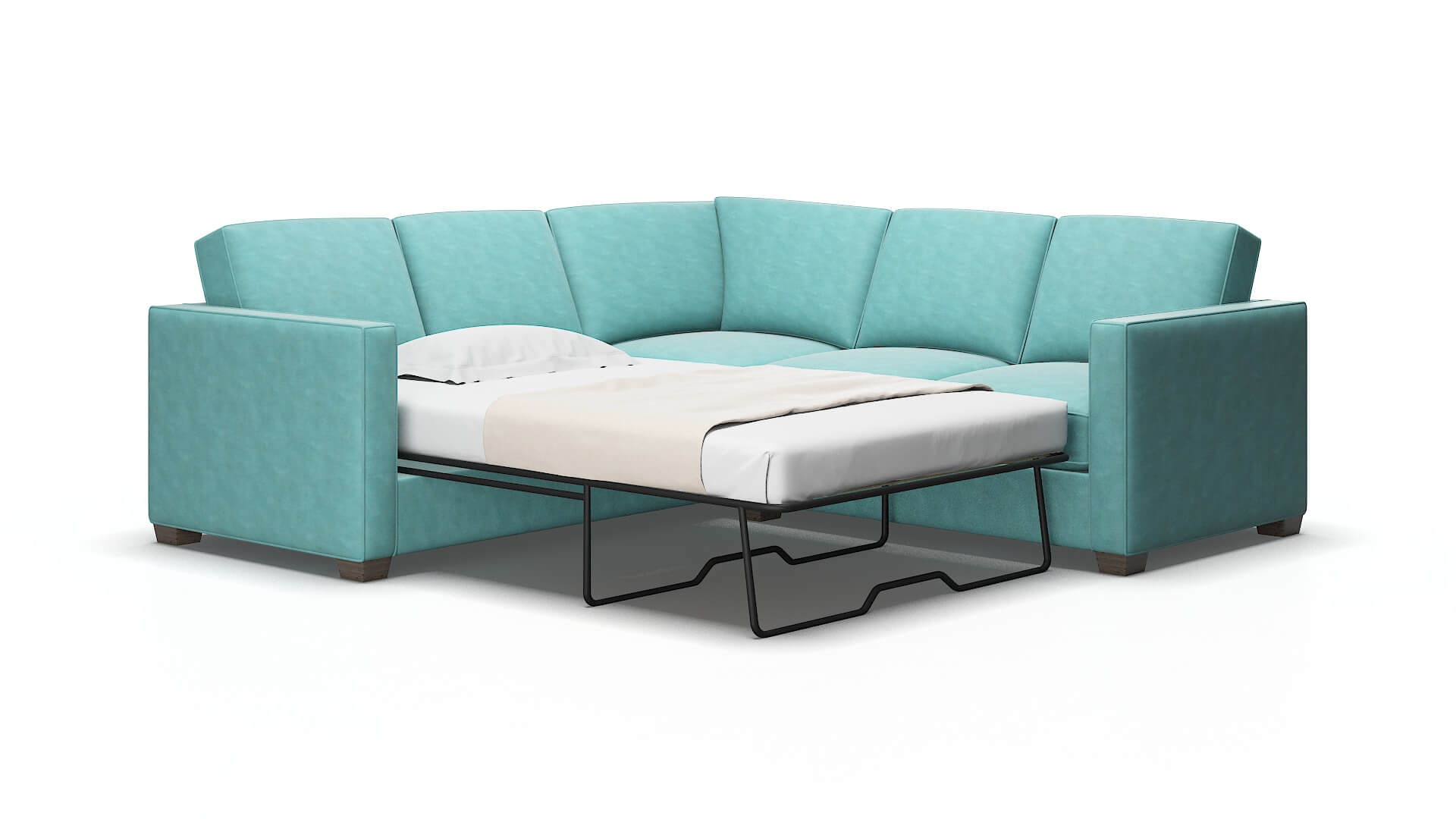 Calgary Avalon_hp aqua Sectional sleeper Espresso Legs  2