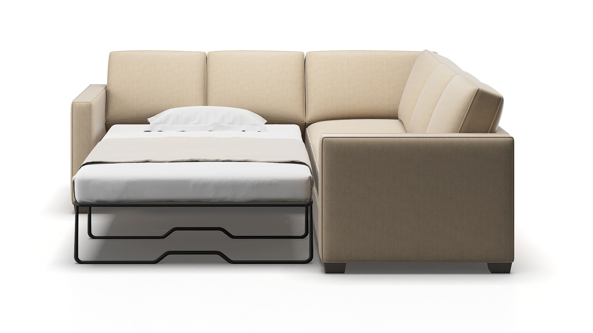 Calgary Avenger Burlap Sectional Sleeper Espresso legs 1