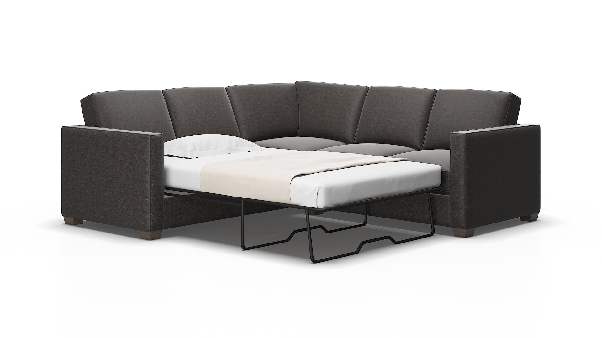 Calgary Avenger denim Sectional sleeper Espresso Legs  2
