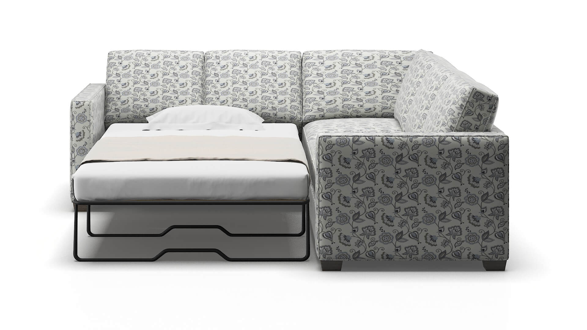 Calgary Avignon Sky Sectional Sleeper Espresso legs 1