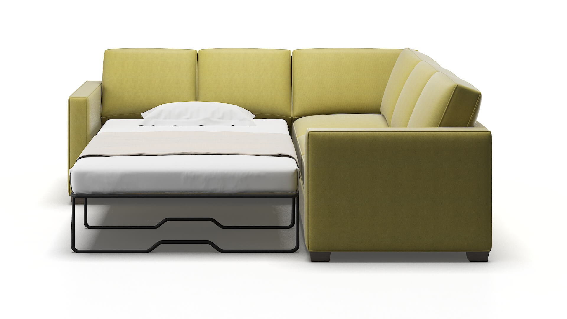 Calgary Bella Apple Sectional Sleeper Espresso legs 1