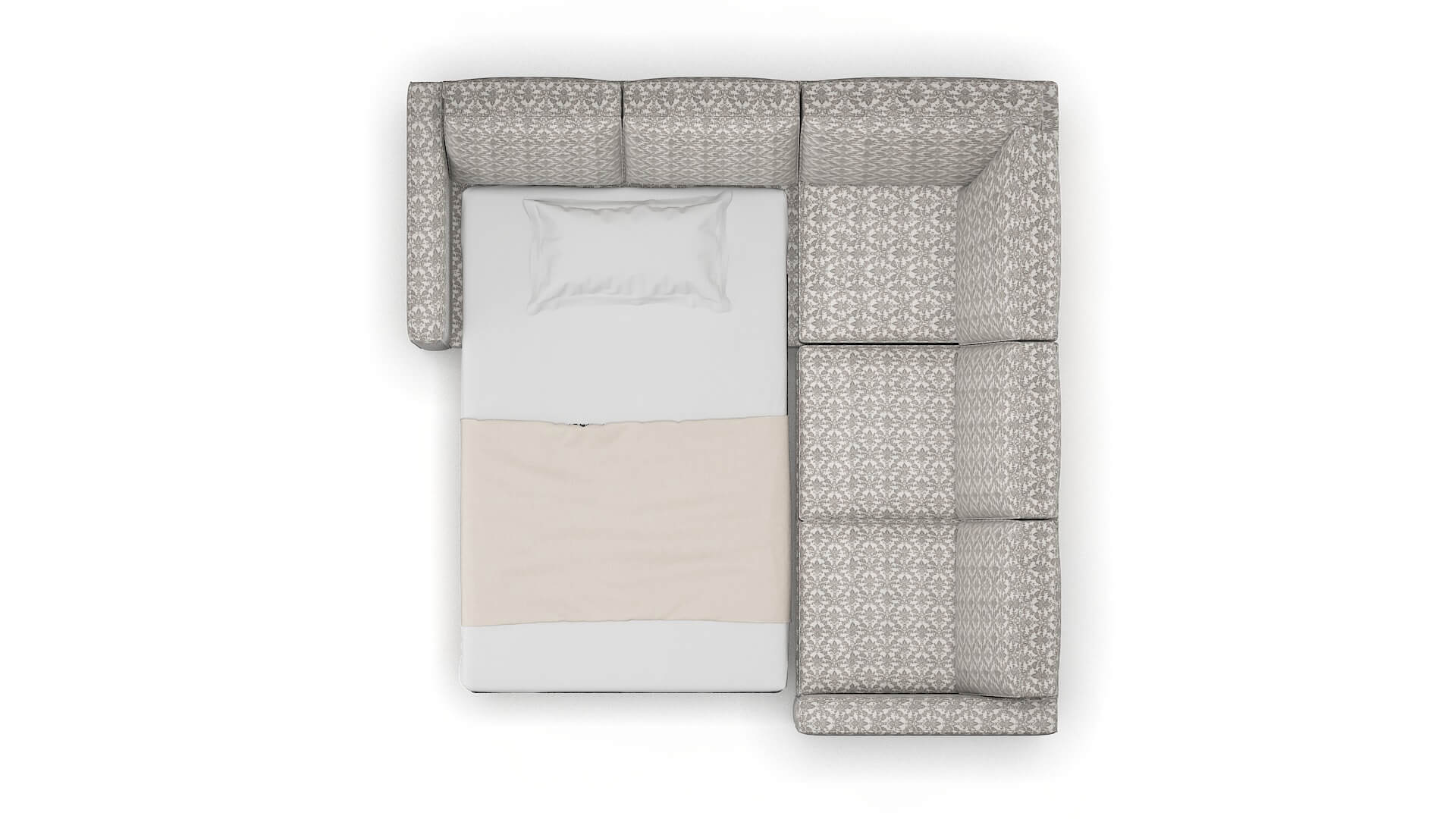 Calgary Bergamo Dove Sectional Sleeper Espresso legs 3