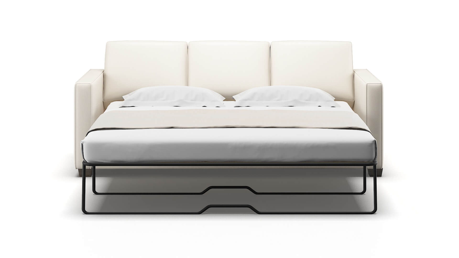 Calgary Blanche Milky Sofa Sleeper Espresso legs 1