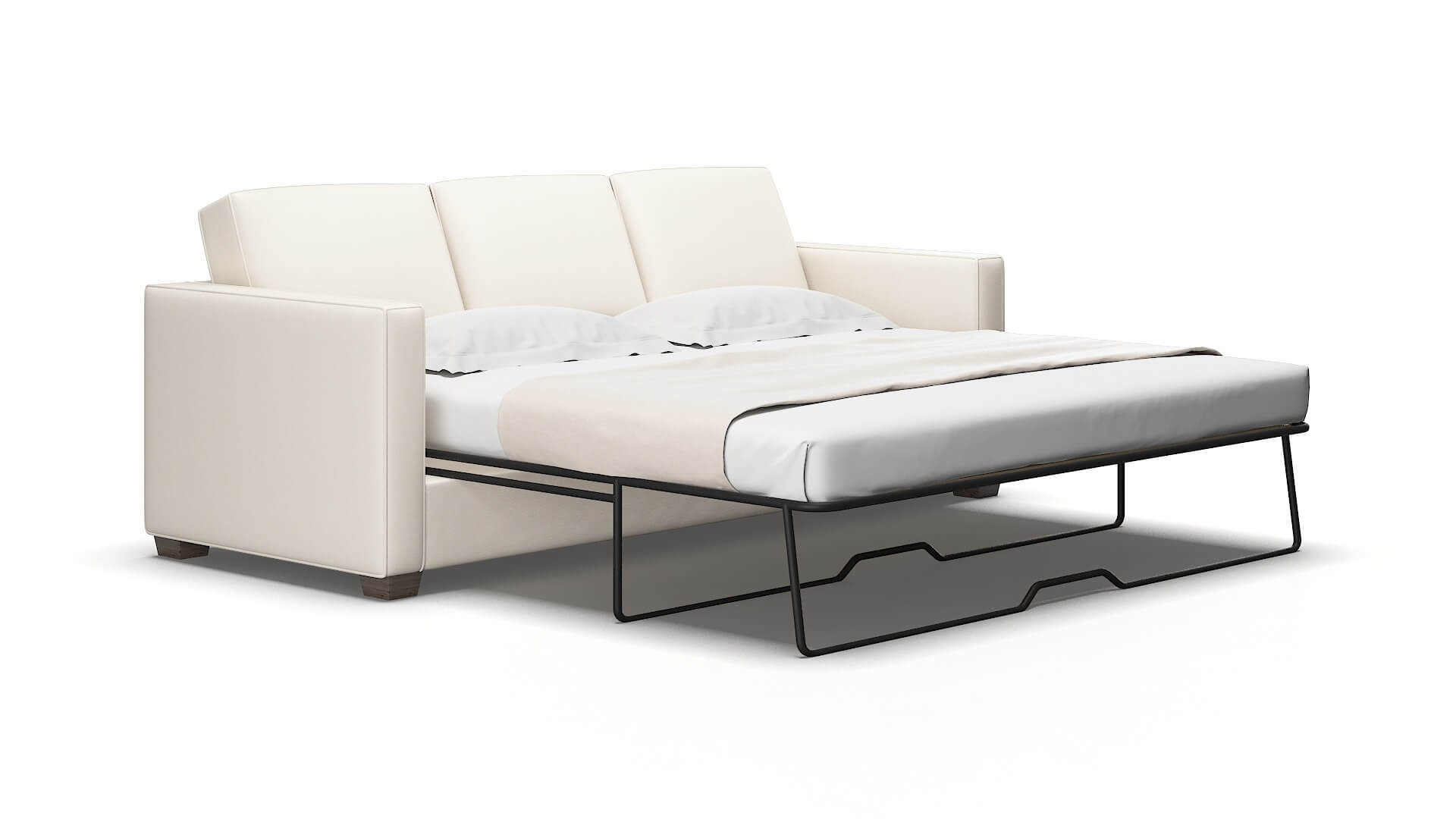 Calgary Blanche milky Sofa sleeper Espresso Legs  2