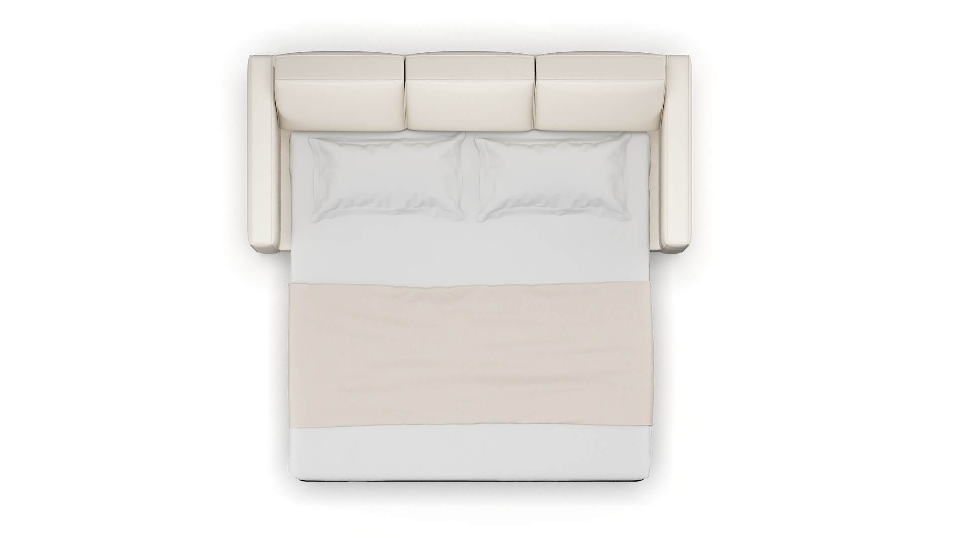 Calgary Blanche Milky Sofa Sleeper Espresso legs 3