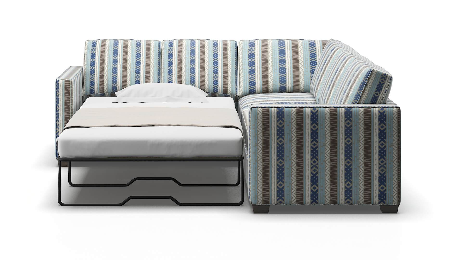 Calgary Bodhi Indigo Sectional Sleeper Espresso legs 1