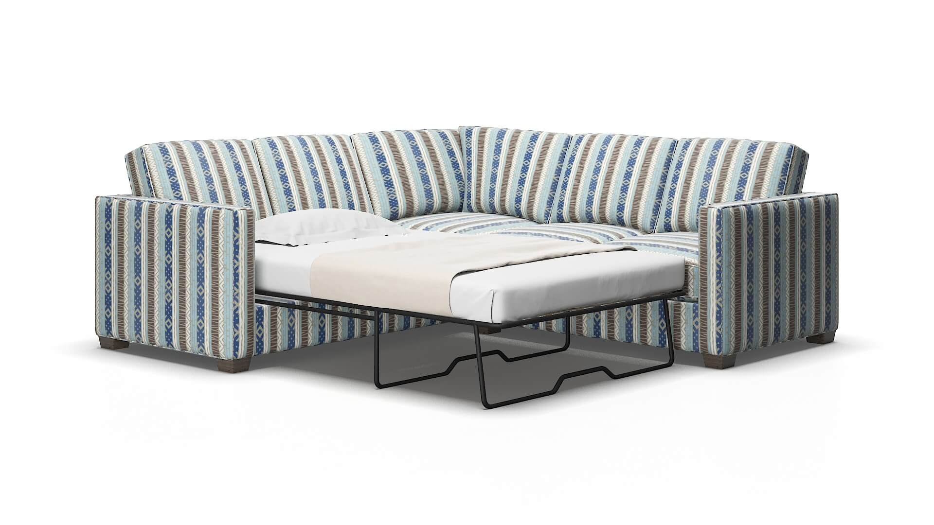 Calgary Bodhi Indigo Sectional Sleeper Espresso legs 2