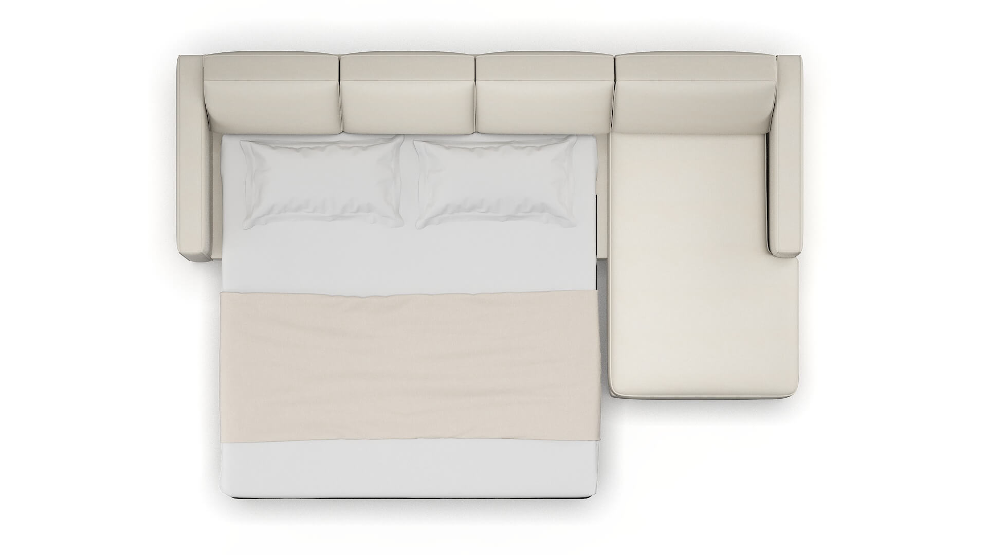 Calgary Bungalow Ivory Panel Sleeper Espresso legs 3