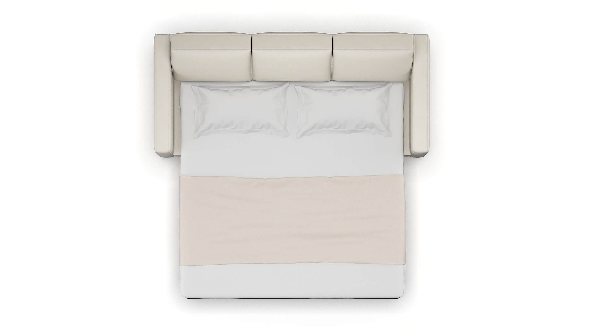 Calgary Bungalow Ivory Sofa Sleeper Espresso legs 3