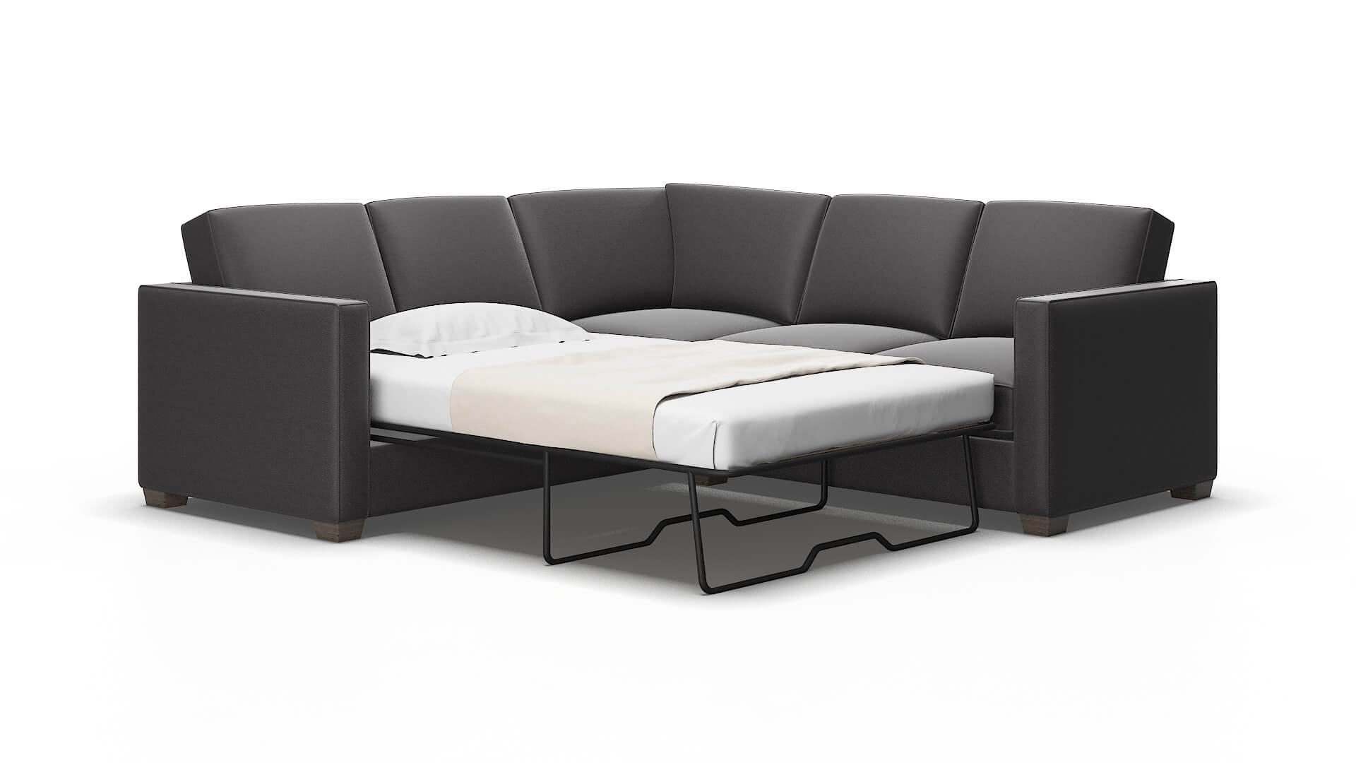 Calgary Catalina charcoal Sectional sleeper Espresso Legs  2