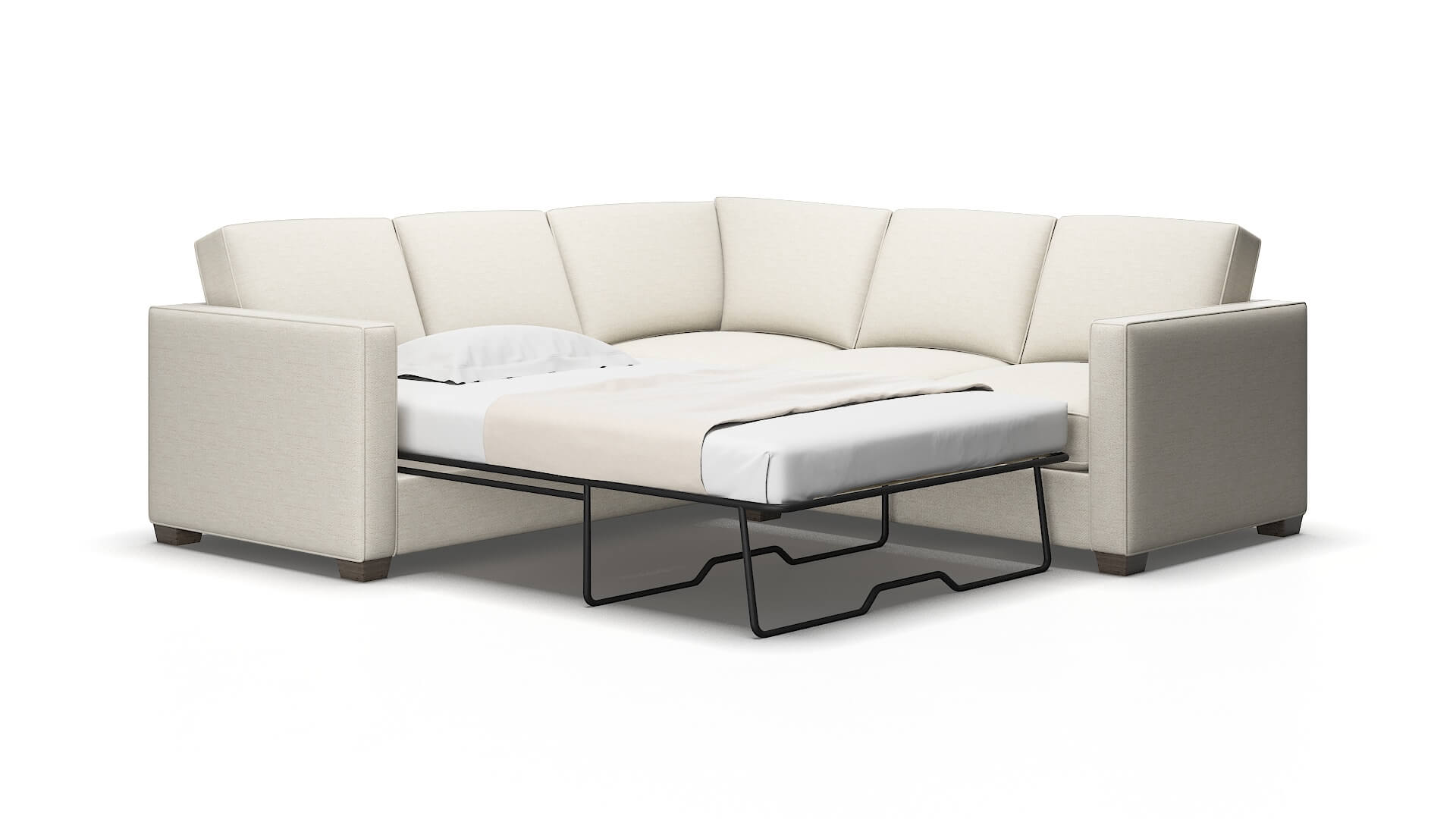 Calgary Catalina Linen Sectional Sleeper espresso legs 2