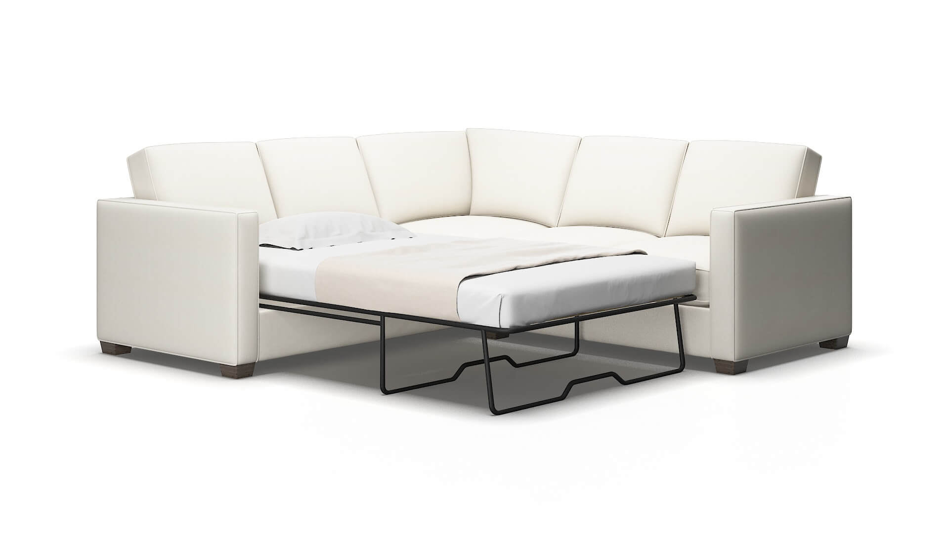 Calgary Chance bone Sectional sleeper Espresso Legs  2