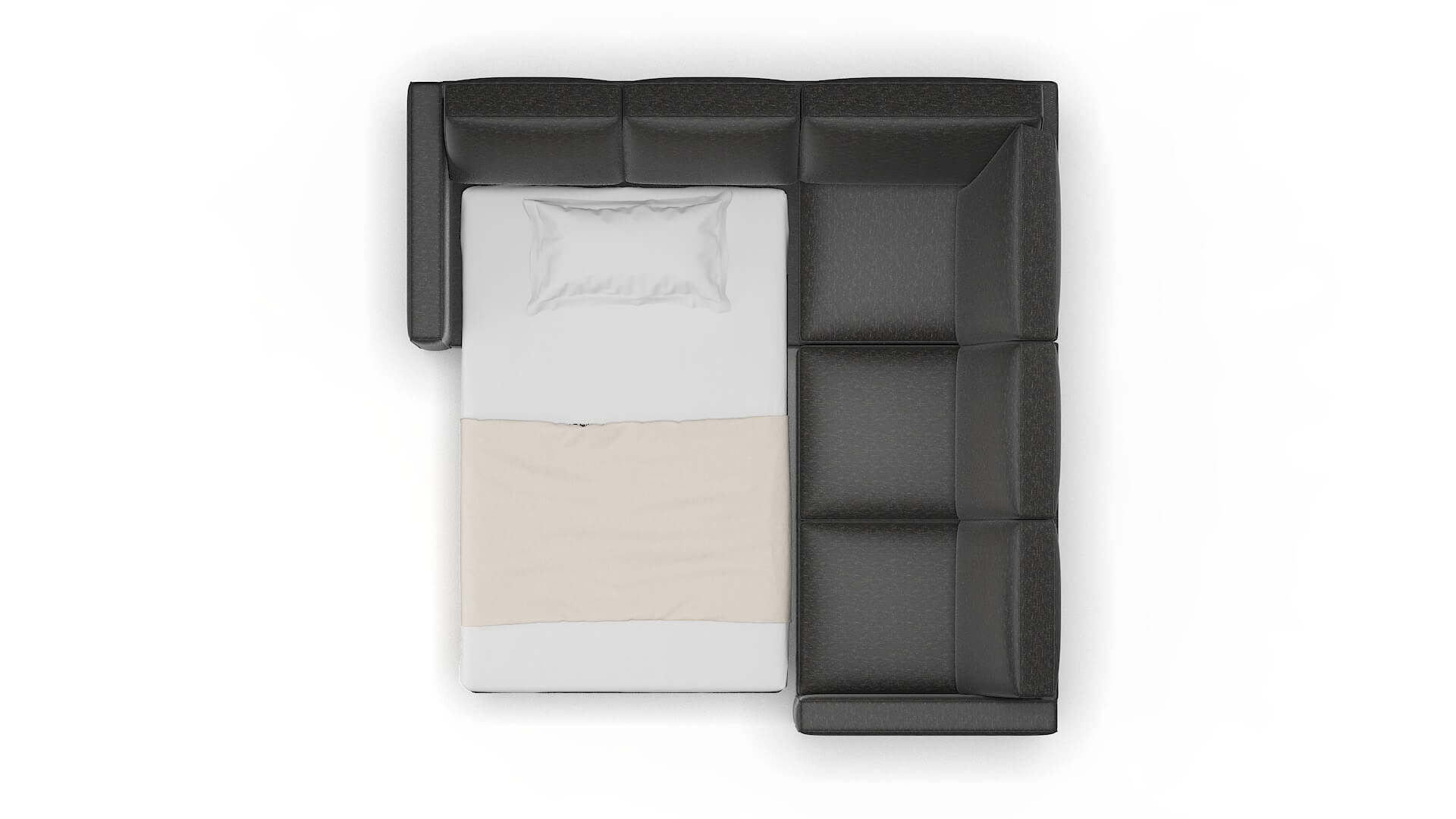 Calgary Chance Denim Sectional Sleeper Espresso legs 3