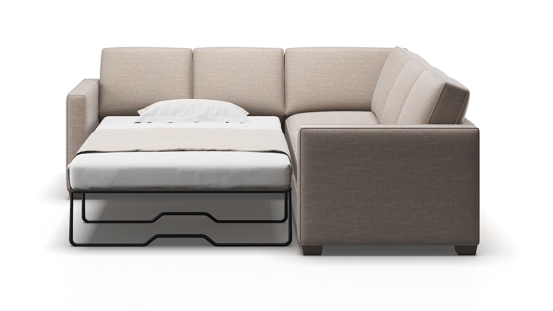 Calgary Clyde Dolphin Sectional Sleeper Espresso legs 1