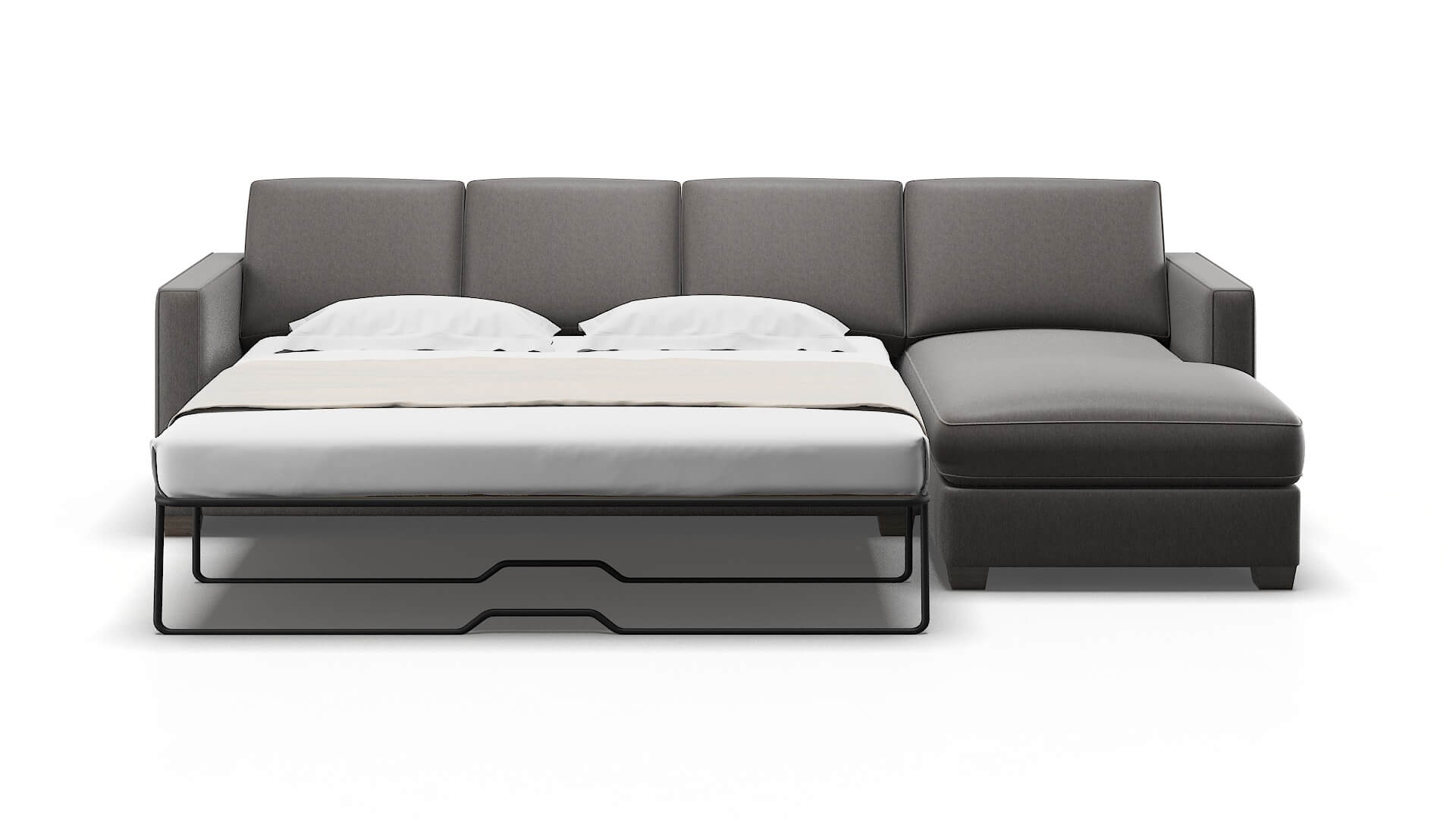 Calgary Cosmo Charcoal Panel Sleeper Espresso legs 1