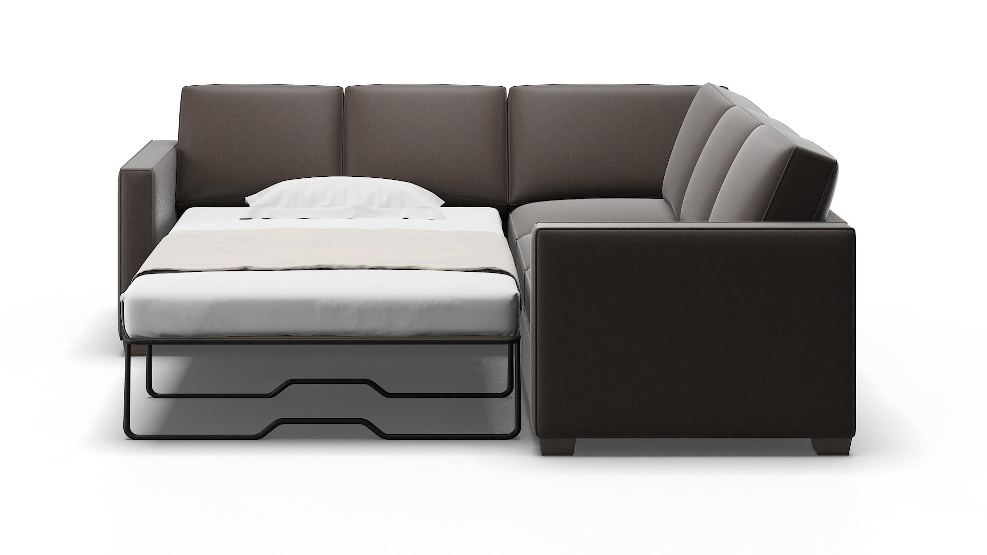 Calgary Cosmo Chocolate Sectional Sleeper Espresso legs 1
