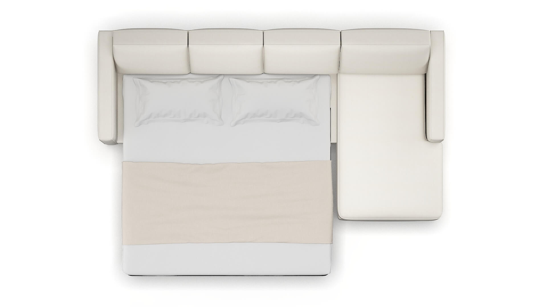 Calgary Cosmo Ivory Panel Sleeper Espresso legs 3