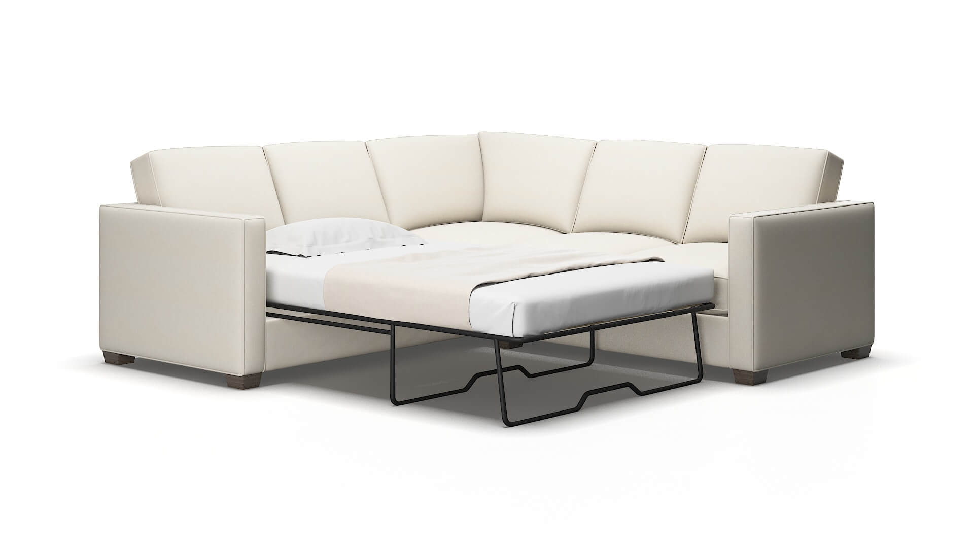 Calgary Cosmo sand Sectional sleeper Espresso Legs  2