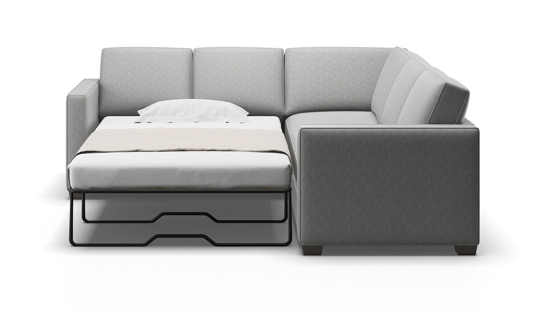 Calgary Cosmo Steel Sectional Sleeper Espresso legs 1