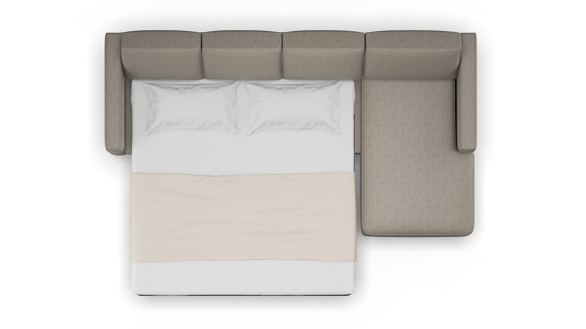 Calgary Cosmo Taupe Panel Sleeper Espresso legs 3