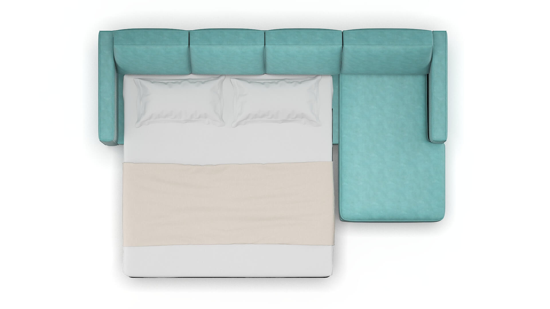 Calgary Curious Turquoise Panel Sleeper Espresso legs 3