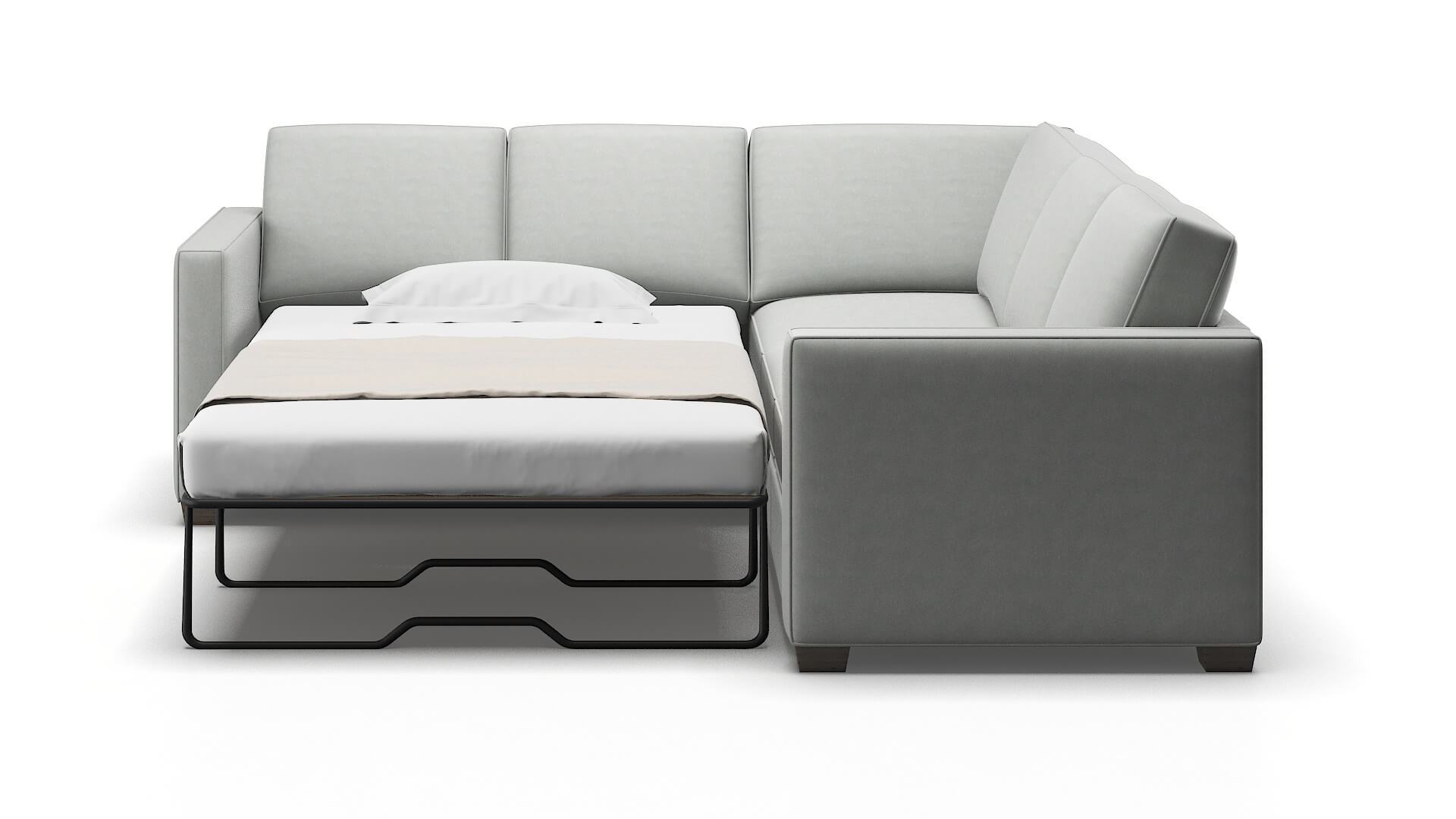 Calgary Dawson Platinum Sectional Sleeper Espresso legs 1