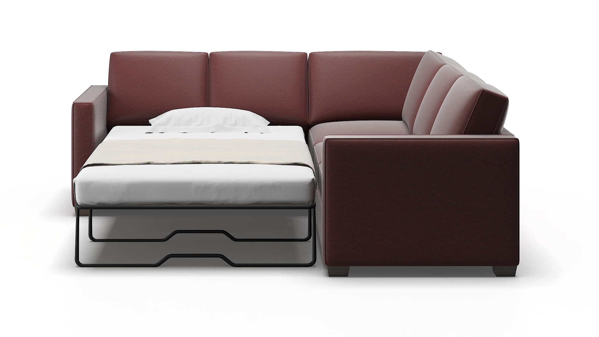 Calgary Derby Berry Sectional Sleeper Espresso legs 1