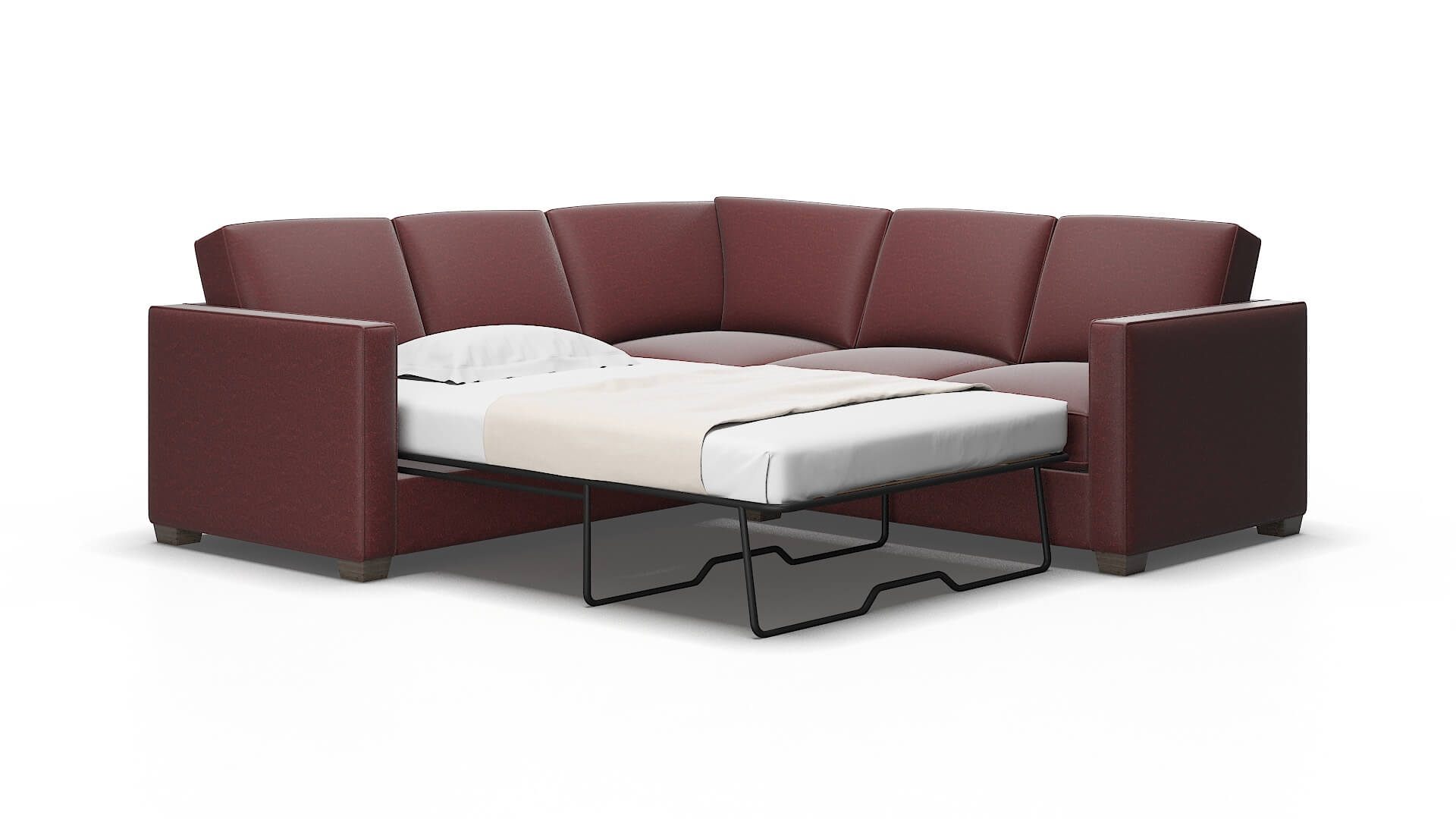 Calgary Derby berry Sectional sleeper Espresso Legs  2