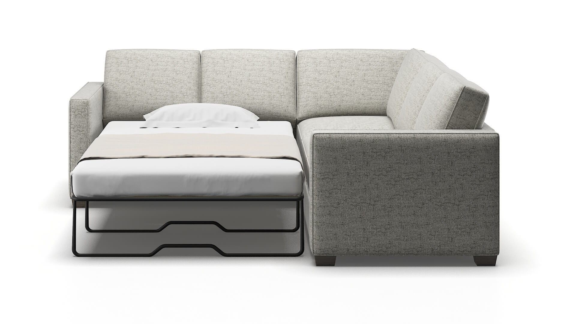 Calgary Derby Silver Sectional Sleeper Espresso legs 1