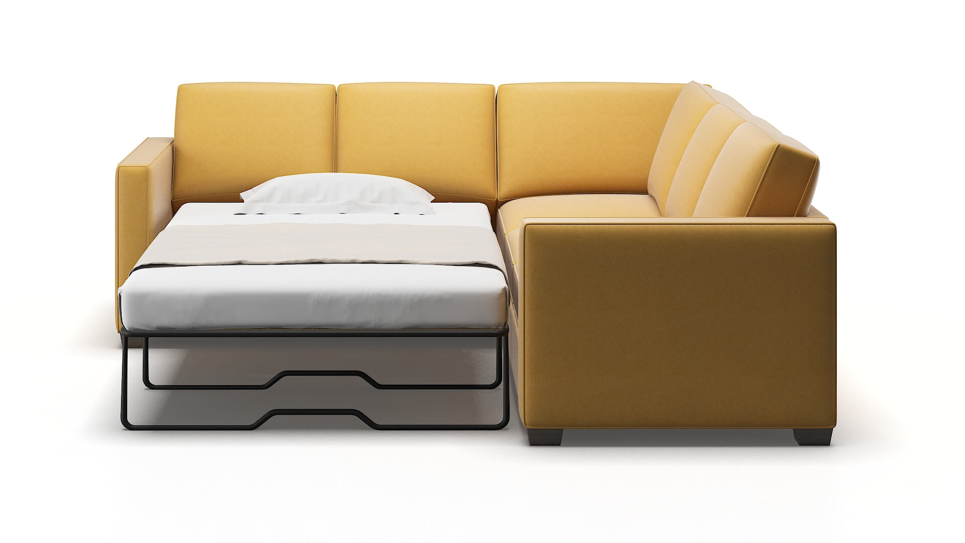 Calgary Dream_d Sunflower Sectional Sleeper Espresso legs 1