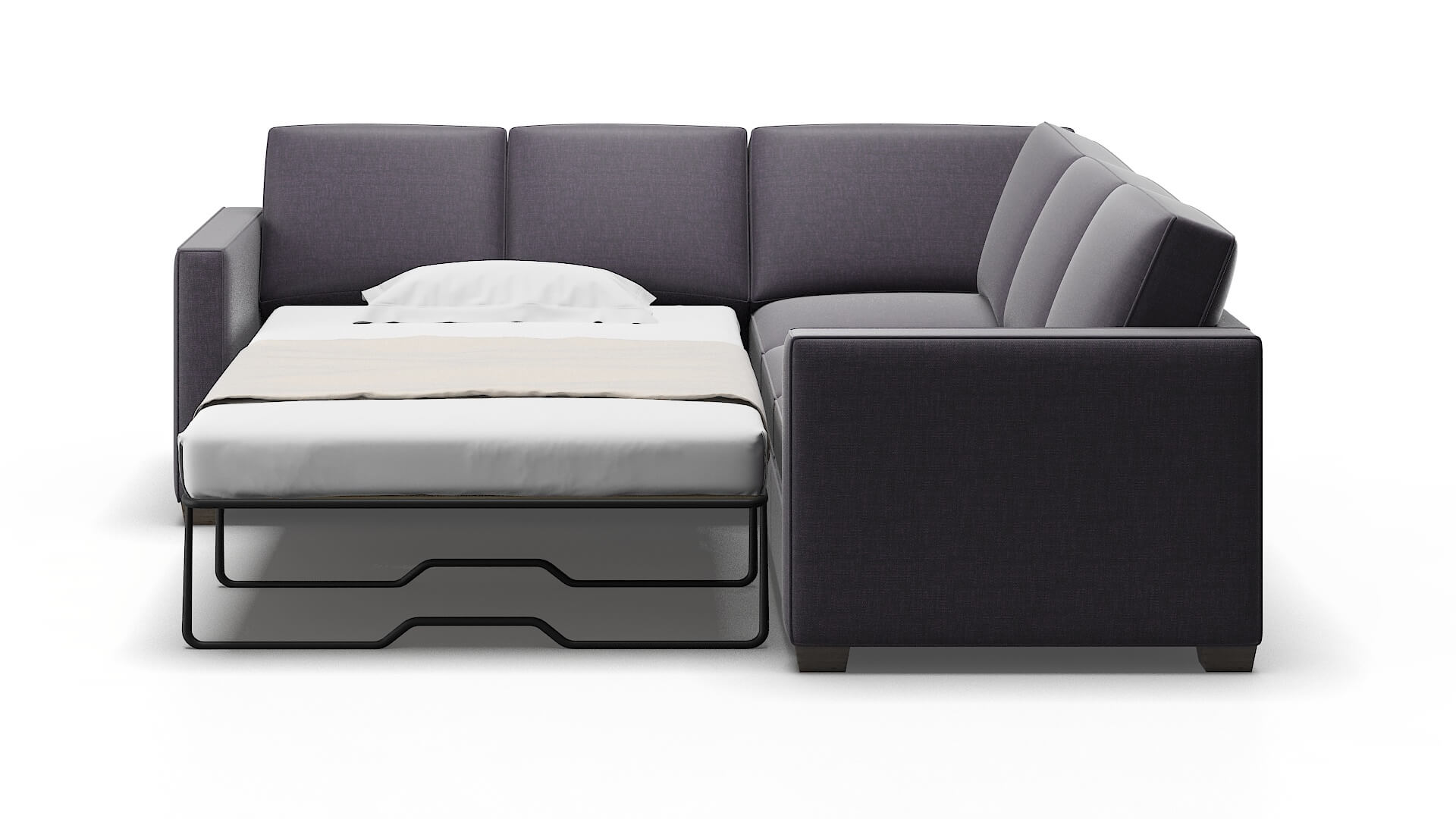 Calgary Durham Ink Sectional Sleeper Espresso legs 1