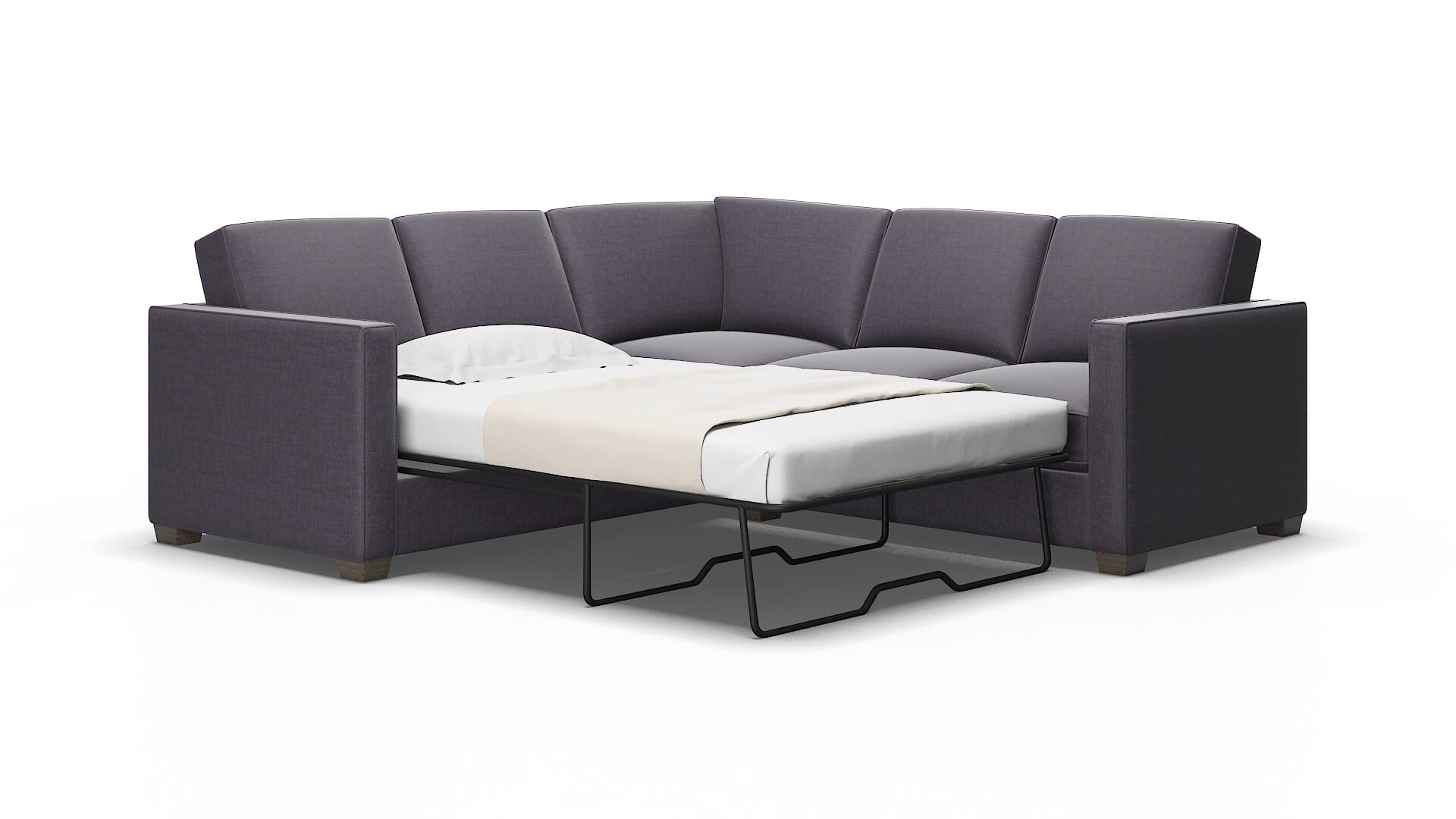 Calgary Durham Ink Sectional Sleeper Espresso legs 2