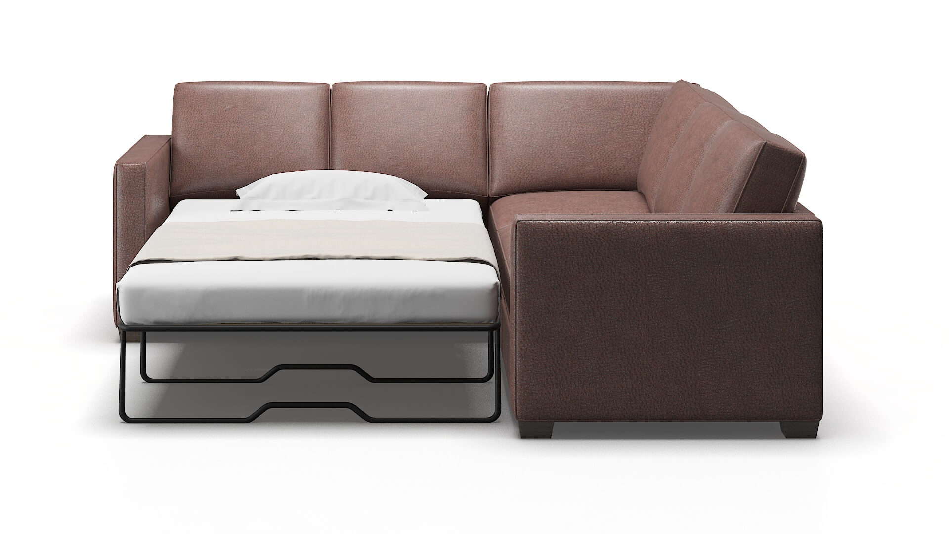 Calgary Ford Brown Sectional Sleeper Espresso legs 1