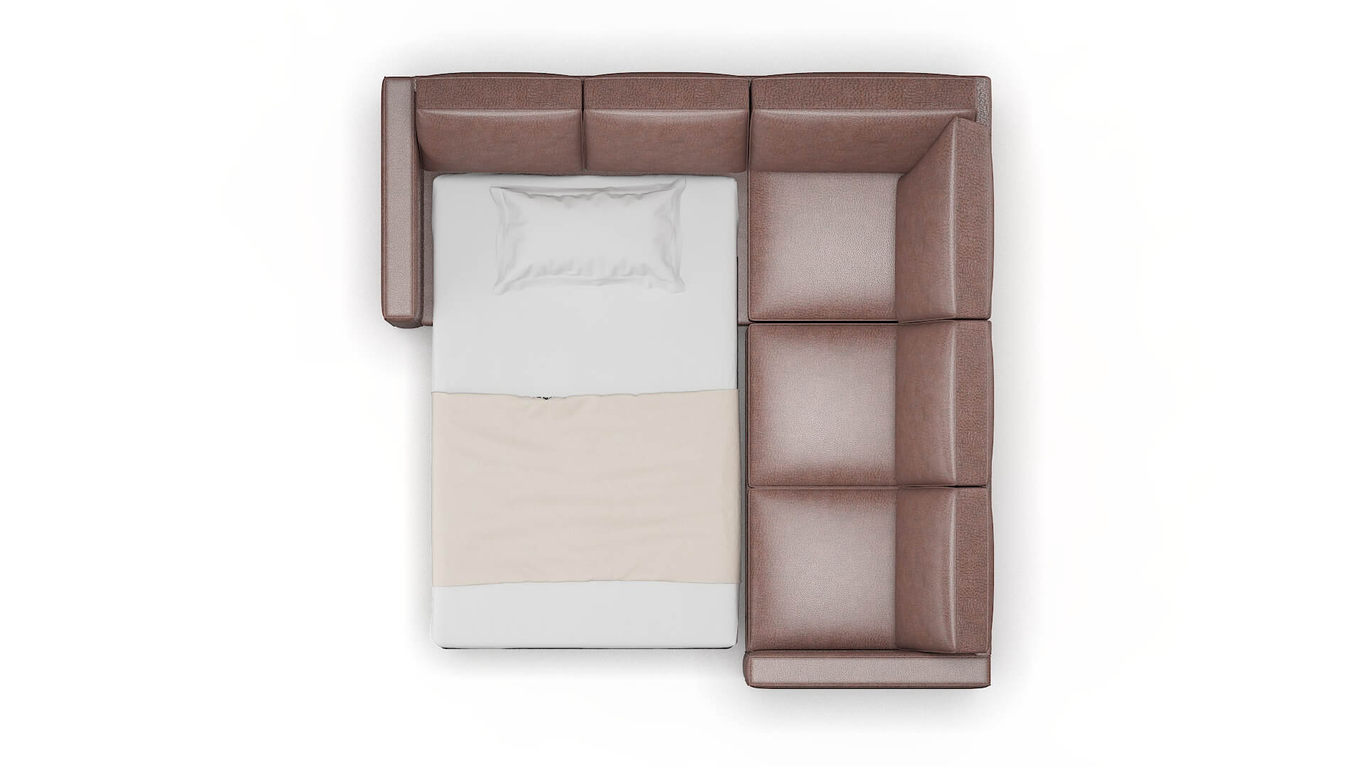 Calgary Ford Brown Sectional Sleeper Espresso legs 3