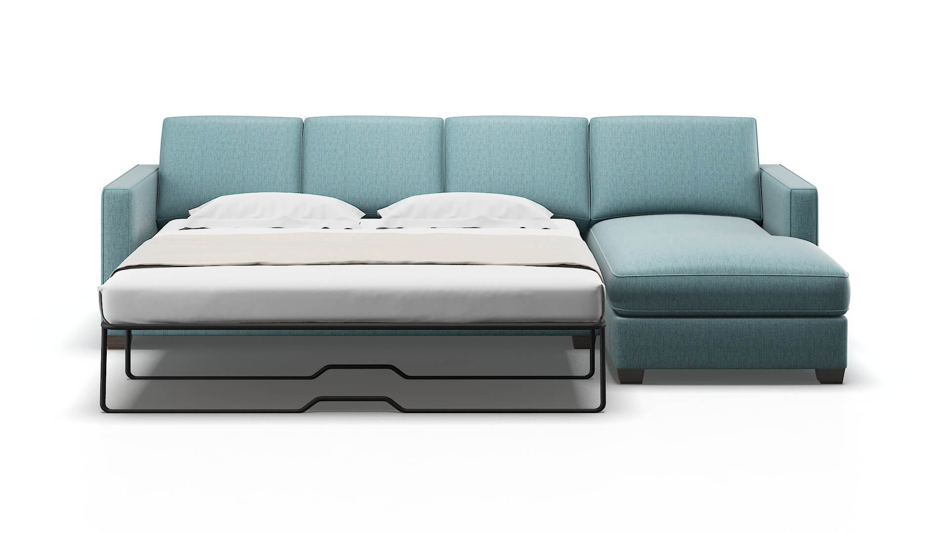 Calgary Insight Peacock Panel Sleeper Espresso legs 1