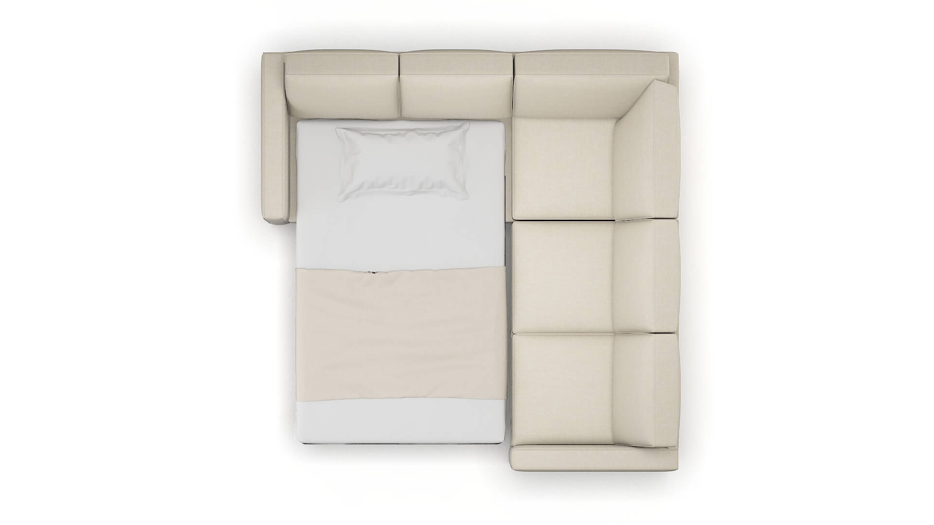 Calgary Keylargo Almond Sectional Sleeper Espresso legs 3