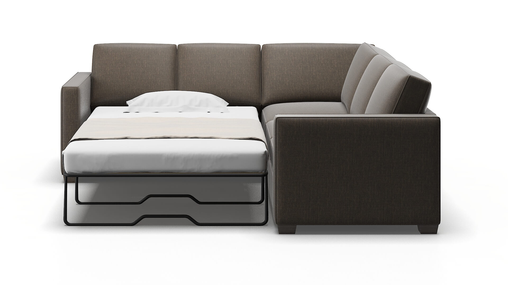 Calgary Keylargo Bark Sectional Sleeper Espresso legs 1