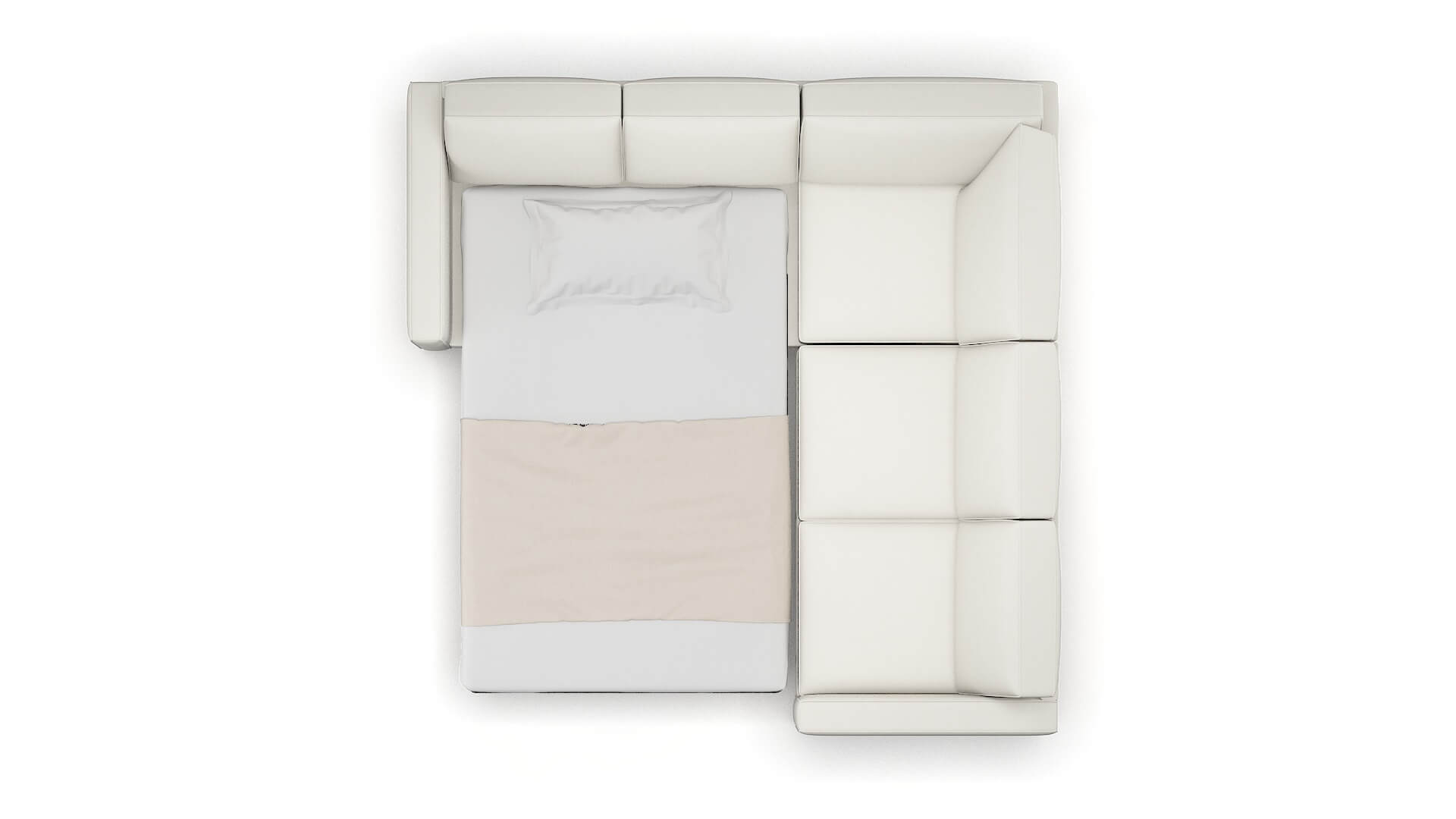 Calgary Keylargo Oatmeal Sectional Sleeper Espresso legs 3