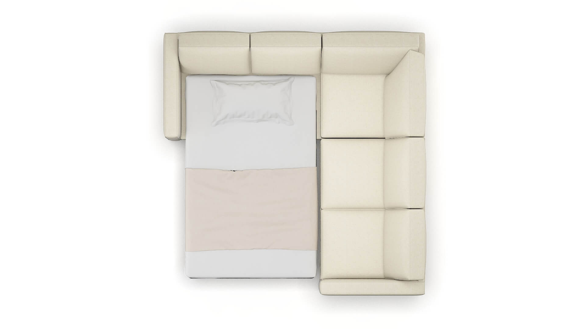 Calgary Lana Sand Sectional Sleeper Espresso legs 3