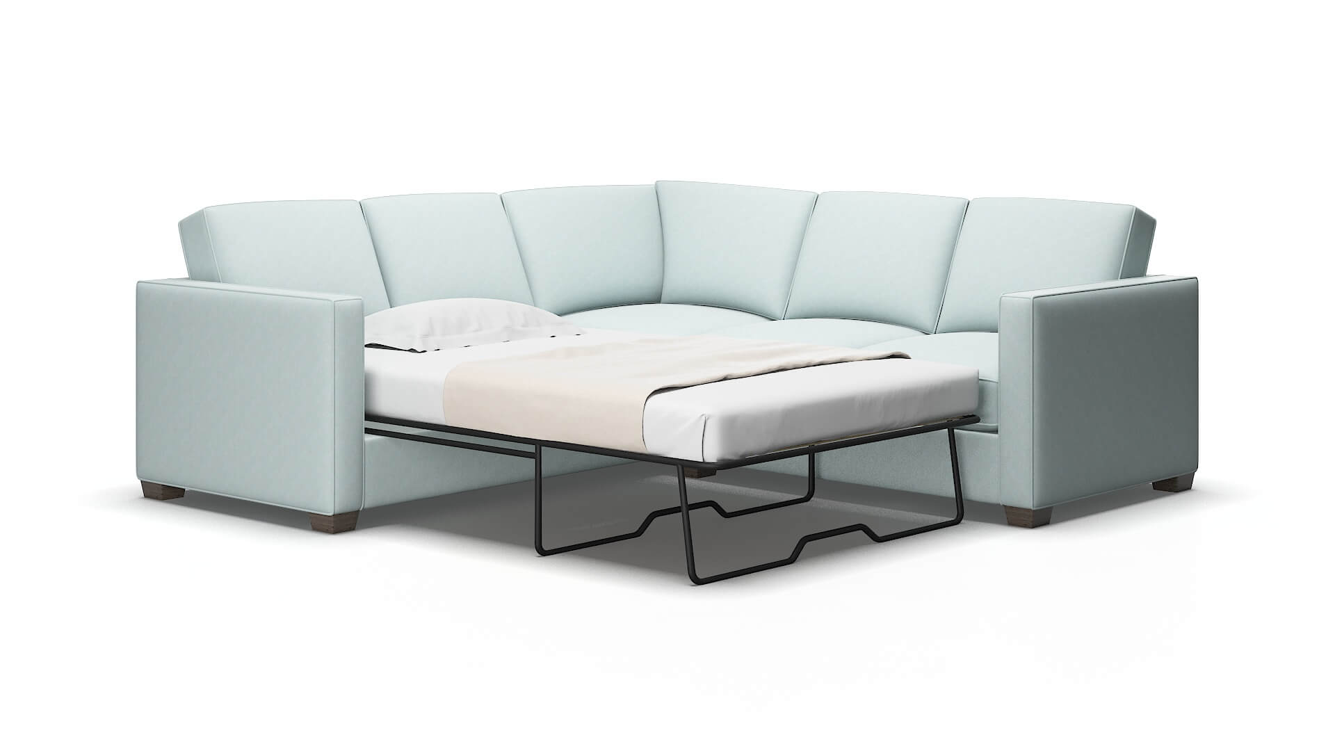 Calgary Leslie robins_egg Sectional sleeper Espresso Legs  2
