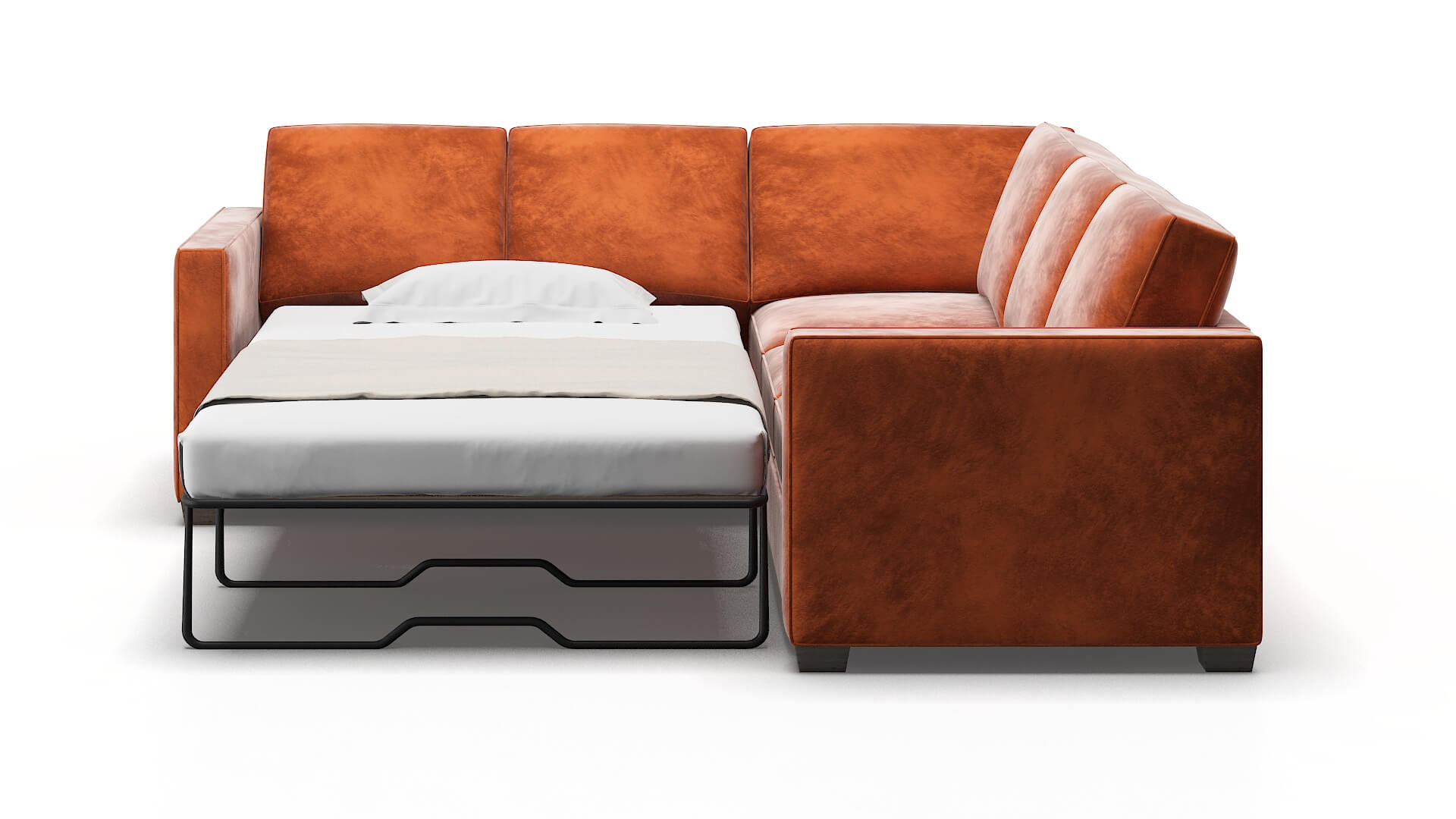 Calgary Loft Copper Sectional Sleeper Espresso legs 1